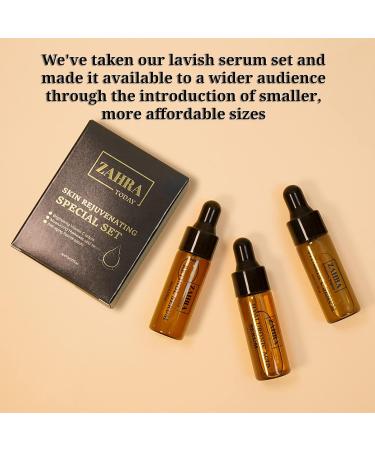 ZAHRA Trio Face Serum Travel Pack - Hyaluronic Acid Vitamin C & Retinol for Anti-Aging Dark Spots & Wrinkles (3 Vials) | International Shipping - Buy Online on GoSupps.com