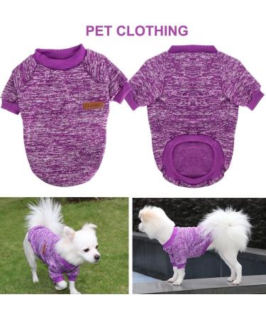 Hualisiji Dog Sweater for Small Dogs - Cozy Lightweight Chihuahua Hoodie - Soft Knitting Texture (Purple XXL) - Buy Online on GoSupps.com
