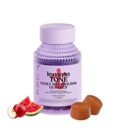 Lemme Tone Metabolism Gummies Apple Cider Vinegar Clinically Studied Chromium B12 Ginger Promote Lean Body Mass Watermelon Apple Flavor (30 Day Supply) 60 Count (Pack of 1)