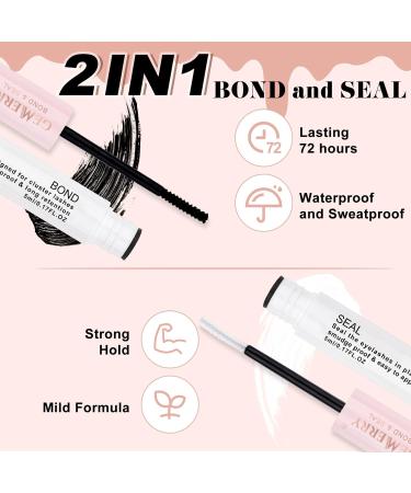  GEMERRY Gemerry 2PCS Lash Bond and Seal Glue DIY Cluster Eyelash Adhesive Durable and Waterproof 2 in 1 Eyelash Extension Glue Suitable for Cluster Glue for Individual False Eyelash Extensions (5 ml + 5 ml - 2PCS) - Buy Online on GoSupps.com