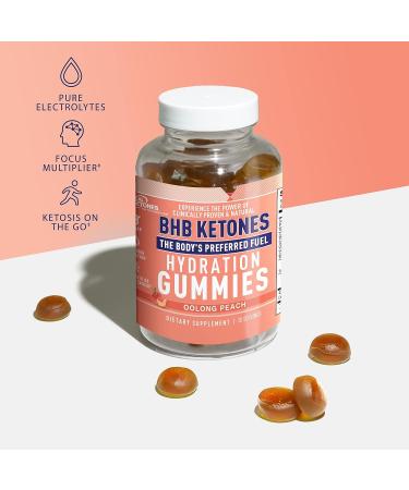 Real Ketones Exogenous Keto DBHB Gummies - White Peach Flavor | 30 Servings - Buy Online on GoSupps.com