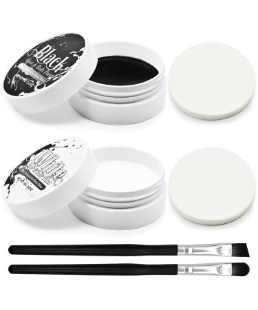 Black and White Face Paint Set - 2.47 oz Halloween Face Body Paint Skeleton Ghost Skull Cosplay Costume Professional SFX Corpse Special Effects Makeup Kit for Adults Kids Full Coverage Skin Paints Black White