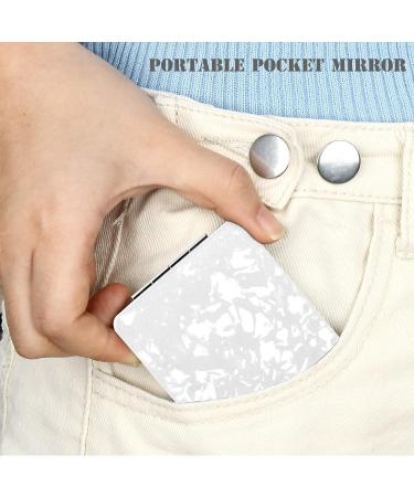 Delicate Compact Travel Vanity Mirror for Girls Women Men Classic White 2-Sided Folding Makeup Mirrors for Pocket Purse Handbag Wallet Portable Magnifying Slim Cosmetic Mirror with 3D Shell Pattern - Buy Online on GoSupps.com