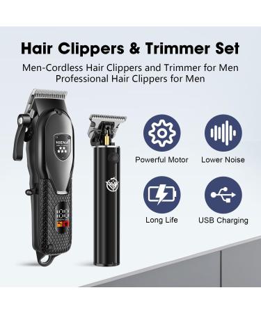 Professional Cordless Hair Clippers Set for Men - Rechargeable Barber Kit with LED Display | Best Gifts for Men - Buy Online on GoSupps.com