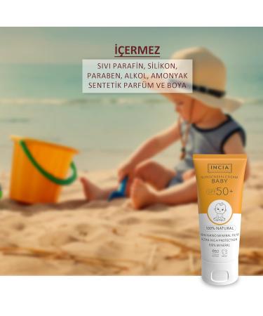 INCIA Natural Baby Sun Cream - High protection SPF50 UVA UVB 50ml - Buy Online on GoSupps.com
