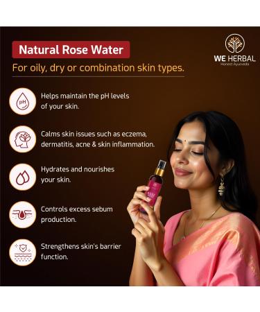 WE HERBAL Face Care Combo | Herbal Face Pack 50g & Rose Water 100ml | Purifying Soothing & Moisturizing | Suitable for All Skin Types - Buy Online on GoSupps.com
