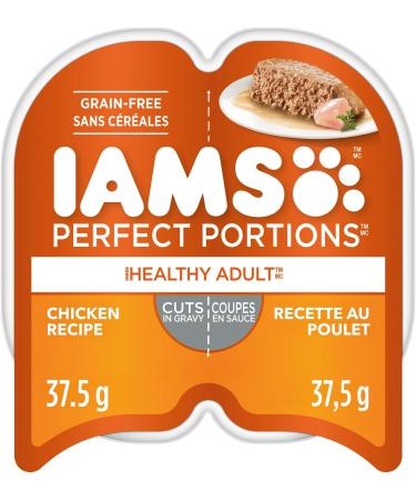 IAMS Perfect Portions Healthy Wet Cat Food Adult Grain Free Cuts in Gravy - Chicken Flavour - Pack Of 24