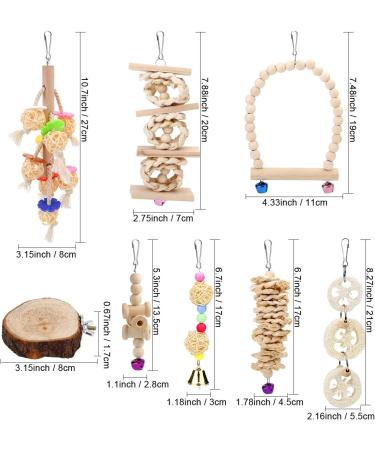 Vegena 8 Set Bird Toys - Colorful Wooden Ladders & Accessories for Budgies Parrots and Cockatoos - Ideal Bird Cage Playtime - Buy Online on GoSupps.com