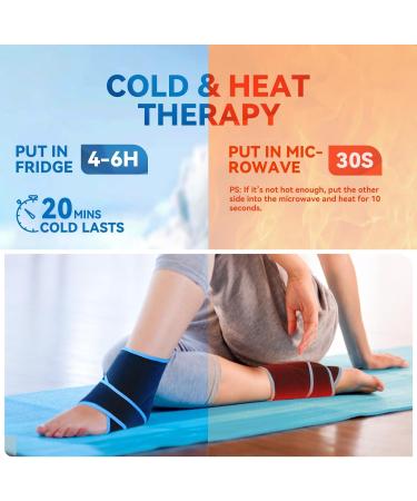 Ankle Ice Bag Wraps for Swelling & Pain Relief - Reusable Gel Packs for Plantar Fasciitis Sprained Ankles & Injuries - Set of 2 - Buy Online on GoSupps.com