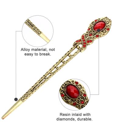 Lurrose Vintage Chinese Hairpin & Hairstick Set - Antique Rhinestone Hair Accessories for Women & Girls | Perfect for Weddings & Costume Cosplay (4 Pieces) - Buy Online on GoSupps.com
