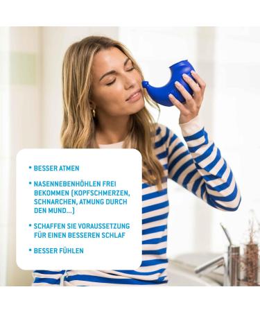 Aqua Maris Thalassotherapy Nasal Rinsing | Natural Sea Salt & Essential Oils | Neti Pot + 30 Salt Bags - Sinus Flushing Solution - Buy Online on GoSupps.com