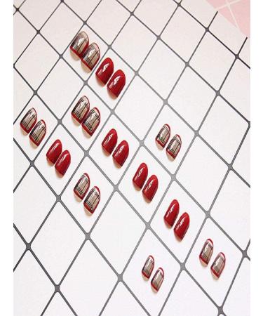 Shop HUIL Short Burgundy Black Silk Artificial Nails | False Nails & Manicure for International Shipping - Buy Online on GoSupps.com