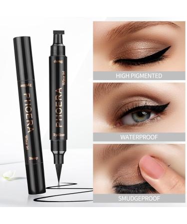 PHOERA Winged Eyeliner Stamp - Long-Lasting Waterproof Liquid Eye Liner in Black - Smudgeproof Makeup Pen for Perfect Cat Eye Look - Buy Online on GoSupps.com