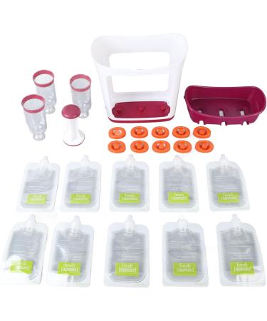 Fresh Squeezed Squeeze Station with 10 Storage Bags | Homemade Baby Food Maker | Toddler Fruit Puree Dispenser - Buy Online on GoSupps.com