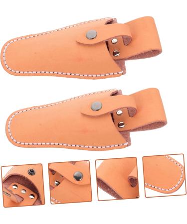 Coophya 2-Section Garden Shear Belt Bag Holster - Perfect for Garden Scissors Hunting Tools & Hairdressing Scissors - Durable Cowhide Pocket - 21x9.5x5cm - Orange - Buy Online on GoSupps.com