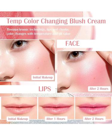 U-Shinein 2 Pcs Color Changing Blush & Lip Balm Cream Set - Waterpoof 2-in-1 Blusher Gel for Cheeks & Lips, Moisturizing and Long-Lasting - Color 01 - Buy Online on GoSupps.com