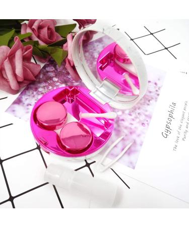 Rose Red Marble Contact Lens Case with Mirror - Honbay Fashion Portable Box Kit - Buy Online on GoSupps.com