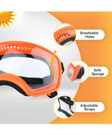 Petleso Dog Sunglasses - Windproof Protective Glasses for Medium to Large Dogs | Adjustable Band | Orange - Buy Online on GoSupps.com