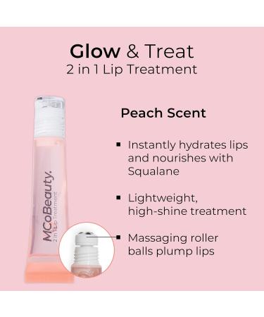 MCoBeauty 2-in-1 Glow & Treat Lip Oil - Vegan Peach Lip Tint Hydrating & Cruelty-Free Cosmetics - Buy Online on GoSupps.com