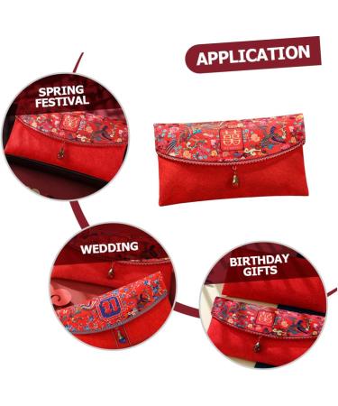 COHEALI 5pcs Wedding Red Envelope Gift Cards Envelopes Gift Envelope Silk Red Envelope Hongbao Red Pocket Wedding Envelopes Chinese Packets Red Packets Chinese Style Red Envelope Bag Cloth - Buy Online on GoSupps.com