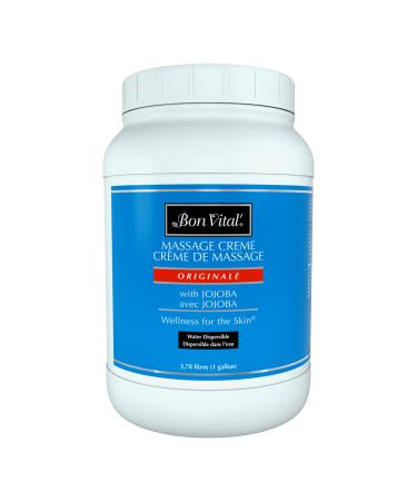 Bon Vital' Original Massage Creme for a Versatile Massage Foundation to Relax Sore Muscles & Repair Dry Skin Revitalize Skin and Lock in Moisture Allows for Muscle Manipulation 1 Gallon Jar
