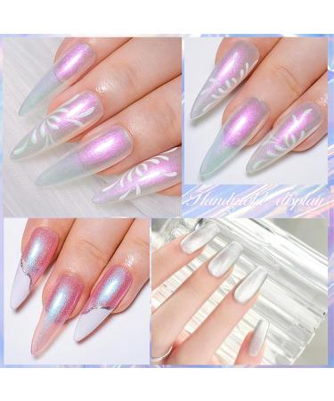 Gel Nail Polish Set 3 Colors Pearl Gel Nail Varnish Aurora White Pink Shimmer Galaxy Nail Gel Mermaid Pearlescent Gel Polishes UV/LED Soak-Off Nail Polish for Nail Art DIY Home - Buy Online on GoSupps.com