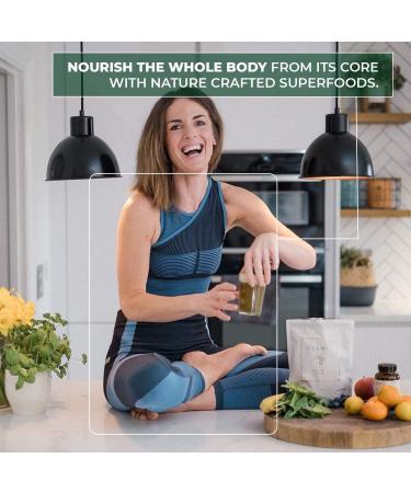 ALLKME Green Elixir Superfood Powder with Probiotics - 30 Superfoods incl. Spirulina & Wheatgrass - 30 Servings, 100% Natural - Buy Online on GoSupps.com