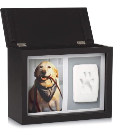Pearhead Pet Photo Reminder Box & Impression Set - Paw Print Souvenir Box for Dogs & Cats - Black Urn for Ashes Collars & Toys - Buy Online on GoSupps.com