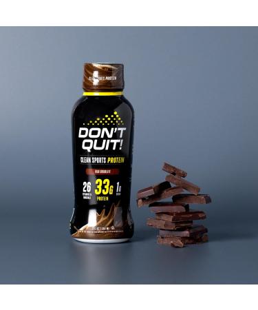 DON T QUIT Clean Sports Protein Shake | 33g Protein 26 Vitamins & Minerals Low Sugar - Rich Chocolate 12 Pack - No Artificial Ingredients for Optimal Performance - Buy Online on GoSupps.com