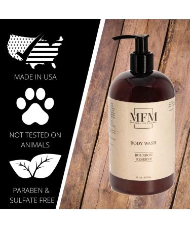 Organic Men's Body Wash with Shea Butter & Hemp Oil | Paraben-Free, All Natural | Bourbon Reserve Scent | 16oz - Buy Online on GoSupps.com