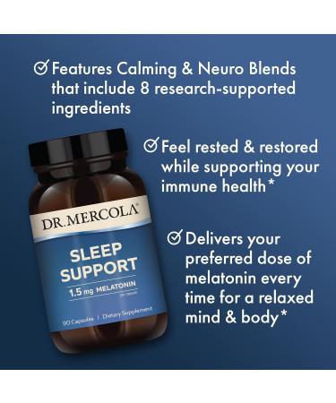 Dr. Mercola Sleep Support with Melatonin - 90 Tablets for Better Sleep - Buy Online on GoSupps.com