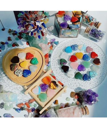 FURREN 15 Piece Quartz Clear Quartz Eye Heart Set Palm Thumb Gemstones 0.8 Inch - Buy Online on GoSupps.com