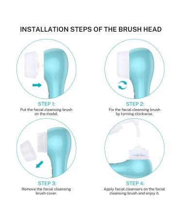 Facial Cleansing Brush Head Replacement - 6 Blue Heads for Clogged and Enlarged Pores - Buy Online on GoSupps.com