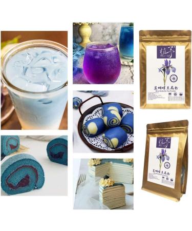 Blue Butterfly Bean Powder - 100% Pure Dried Blue Pea Flowers for Recipes & Food Coloring - 100G - Buy Online on GoSupps.com