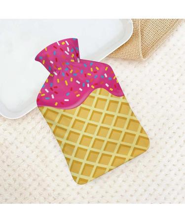 Strawberry Ice Cream Hot Water Bottle with Lid - Pain Relief & Foot Warmer | Rubber Hot Water Bag for Cold Therapy - Buy Online on GoSupps.com
