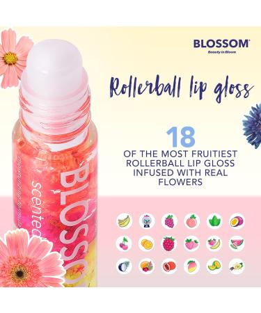 Blossom Roll on Lip Gloss | Infused with Real Flowers | Made in USA | 0.20 fl. oz./5.9ml | Raspberry - Buy Online on GoSupps.com