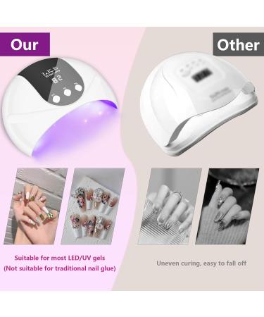 UV Nail Lamp 54W UV Lamps for Gel Nails Nail Dryers Nail UV Lamp Led Nail Lamp with 3 Timer Auto Sensor LCD Screen USB Plug Gel Nail Nail Dryer Led Gel Nail Lamp Curing Lamp for Home Salon 19.5*13-White - Buy Online on GoSupps.com