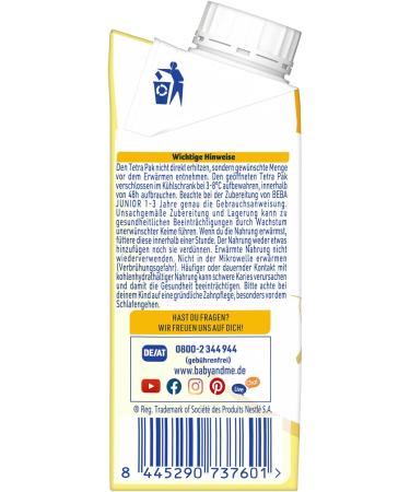 Nestl Beba Junior Milk Drink - Ready-to-Drink for 1+ Year Kids 6 Pack (6 x 200ml) - International Shipping Available - Buy Online on GoSupps.com