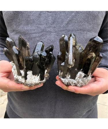 for 400G+Natural Smoky Quartz Quartz Cluster Crystal Clear Quartz Point Specimen Degaussing Decor Collection Stone Mineral Specimen - Buy Online on GoSupps.com