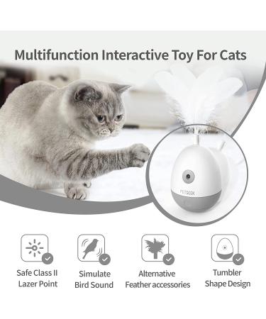 PETGEEK Laser Pointer Cat Toy - Interactive Kitten Toy with Bird Squeaky - Automatic Rotating Cat Laser Pointer - Indoor Cat Toys Gray - Buy Online on GoSupps.com