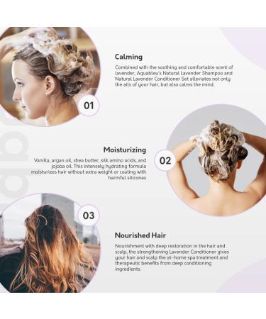Aquableu Natural Lavender Vanilla Shampoo & Conditioner Set - 16 oz - Sulfate & Paraben Free - For Color Treated Hair - Buy Online on GoSupps.com