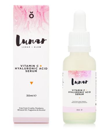 Vitamin C Hyaluronic Acid Serum by Lunar Glow. A Natural Anti Ageing Serum For Your Face & Skin. 1 fl.oz - 30ml.