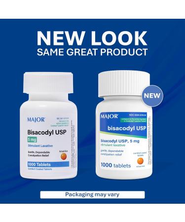 Bisacodyl 5MG Generic Laxative Coated Tablets 1000 Count x 4 Bottles (4000 Total) - Bulk Pack for Gentle Relief - Buy Online on GoSupps.com