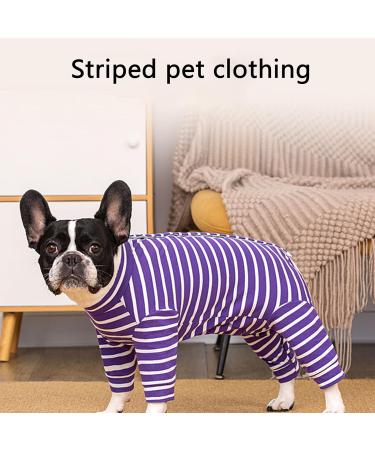 Ruiqas Dog Surgery Suit XL - Prevent Licking Breathable Pet Bodysuit for Male & Female Dogs - Violet Stripes - Buy Online on GoSupps.com