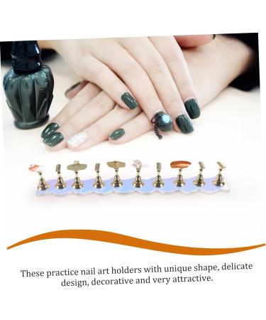 minkissy 1 Set Nail Tools Press on Artificial Nails Holder Artificial Nails Display Stand Nail Art Practice Stand Press on Nails Holder Press on Nails Stand Nail Stand Wave Aurora Metal - Buy Online on GoSupps.com