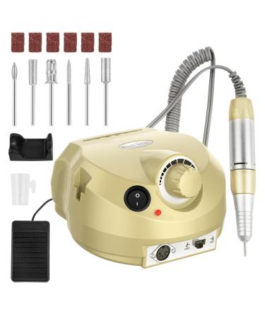 Aisely electrical nail miller electrical nail file manicure set 30000RPM adjustable speed nail drill nail miller kit for cuticles shellac acrylic gel safe for beginners professional gold