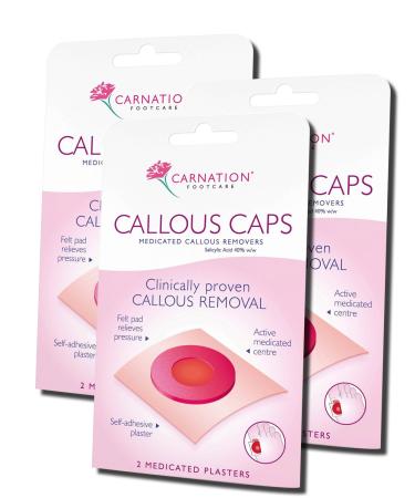 3 PACKS of Carnation Callous Caps 2 Plasters (6 Plasters) by Carnation Footcare