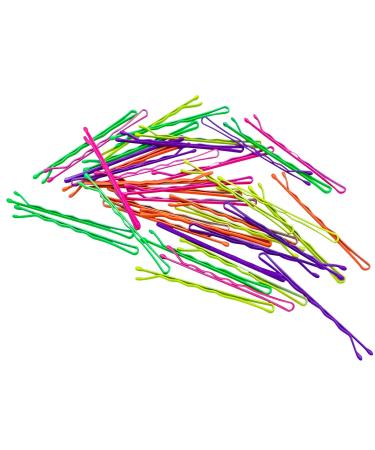HAARallerliebst Bobby Pins - 40 Neon Hair Clips (5 cm) in Pink Storage Box | International Shipping - Buy Online on GoSupps.com