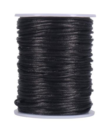 Tenn Well 2mm Satin Cord, 295 Feet Black Silky Rattail Nylon Cord for Jewelry Making, Macrame Bracelets, Necklaces, Beading, Arts and Crafts Black 2mm - Buy Online on GoSupps.com