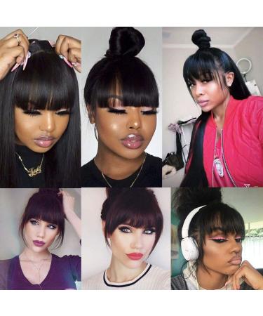 Clip in Bangs Natural Black 100% Remy Human Hair Extensions - Thick Bangs for Women - Buy Online on GoSupps.com